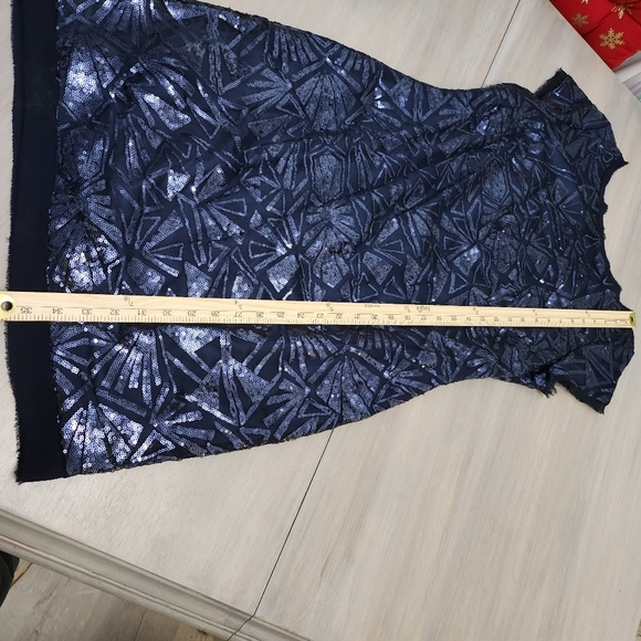 Vince Camuto Navy Sequin Dress Size 12 - Picture 12 of 14